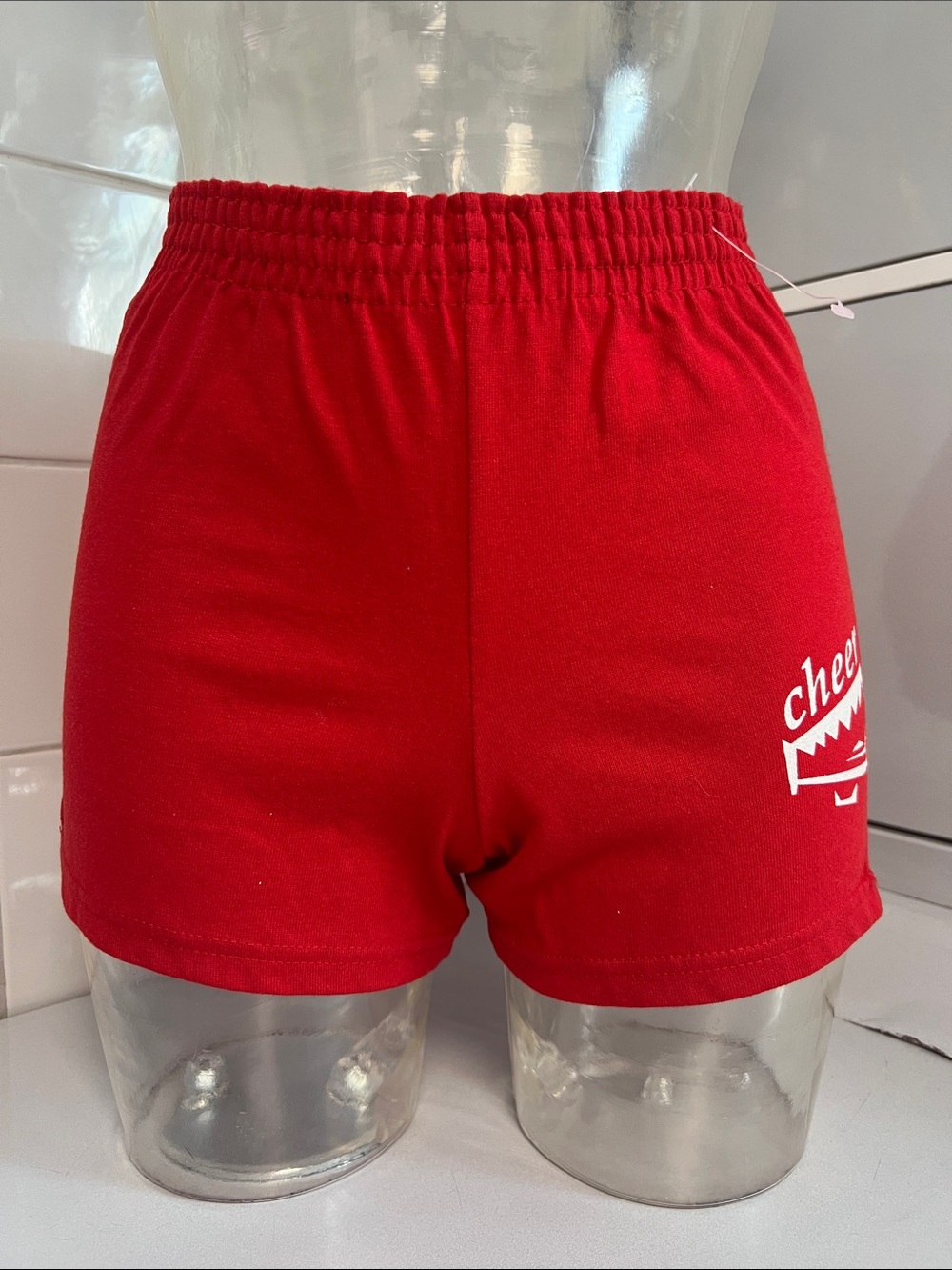 Soffe RollTop Cotton Cheer Shorts Red XS NWOT